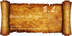 Bozsin Lídia névjegykártya